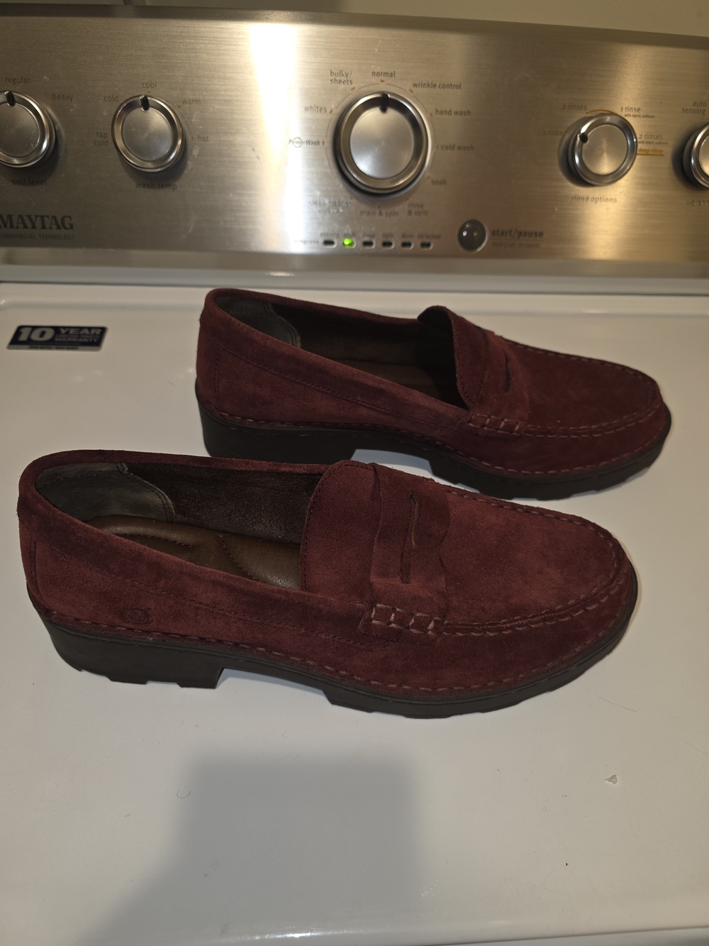 Women's Burgundy Born Carrera Platform Loafer